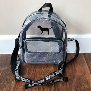 VS PINK clear small backpack.